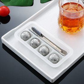 Stainless Steel Ice Particles Whisky Stone Bar Whiskey Cooling Wine Set Can Be Recycled (Option: 4 Capsules With Silicone Clip)