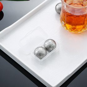 Stainless Steel Ice Particles Whisky Stone Bar Whiskey Cooling Wine Set Can Be Recycled (Option: 2 Capsules)