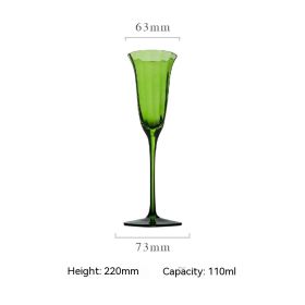 Retro Style Household Red Wine Champagne Glasses Set (Option: Green Style Champagne Glass)