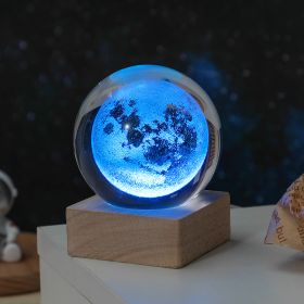 Cosmos Series Crystal Ball Night Lights; Milky Way; Moon; Desktop Bedroom Small Ornaments; Creative Valentine's Day Gifts Birthday Gifts (Items: Moon)