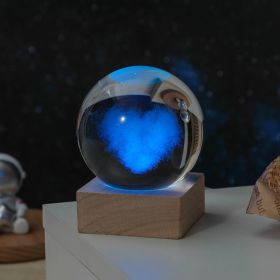 Cosmos Series Crystal Ball Night Lights; Milky Way; Moon; Desktop Bedroom Small Ornaments; Creative Valentine's Day Gifts Birthday Gifts (Items: 8cm Love Cloud)