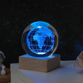 Cosmos Series Crystal Ball Night Lights; Milky Way; Moon; Desktop Bedroom Small Ornaments; Creative Valentine's Day Gifts Birthday Gifts (Items: Earth)