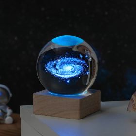 Cosmos Series Crystal Ball Night Lights; Milky Way; Moon; Desktop Bedroom Small Ornaments; Creative Valentine's Day Gifts Birthday Gifts (Items: 8cm Milky Way)
