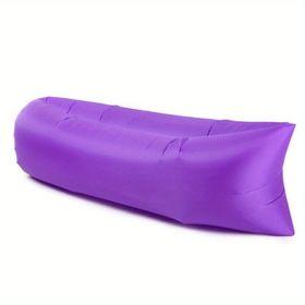 Camping Inflatable Sofa; Lazy Bag 3 Season Ultralight Down Sleeping Bag; Air Bed; Inflatable Sofa Lounger (Color: Purple)