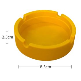 Silicone Ashtray For Smoking Cigarette Cigar Weed Accessories Portable Anti-scalding Home Conference Bar Table Desk Decoration (Color: Yellow)