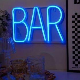 1pc, BAR Neon Light, LED Business Bar Sign Light On Off Switch Open Bright Light Neon, Without Battery (Color: Blue)