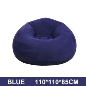 Large Lazy Inflatable Sofas Chair Flocking Flocking Sofa Chair Lounger Seat Bean Bag Sofa For Outdoor Living Room Camping Travel (Color: Blue)