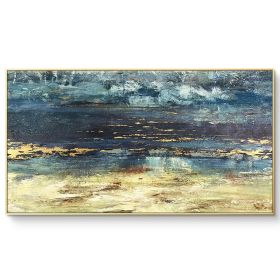 Gold Foil Texture Wall Art Picture 100% Hand Painted Modern Abstract Oil Painting On Canvas For Living Room Home Decor No Frame (size: 100x150cm)