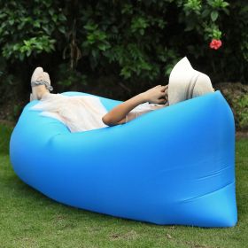 Inflatable Lounger Air Sofa Lazy Bed Sofa Portable Organizing Bag Water Resistant for Backyard Lakeside Beach Traveling Camping Picnics (Color: Skyblue)