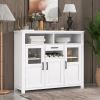 TREXM Retro Sideboard Multifunctional Kitchen Buffet Cabinet with Wine Rack, Drawer and Adjustable Shelves for Dining Room, Living Room