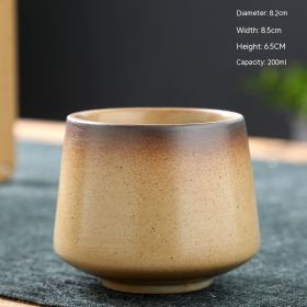 Ceramic Cup Retro Stoneware Coffee Cup Household Drinking Water Single Cup Stove Tea Cup (Option: Yellowish Brown-101 To 200ml)