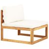 5 Piece Patio Lounge Set with Cushions Solid Acacia Wood