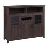 TREXM Retro Sideboard Multifunctional Kitchen Buffet Cabinet with Wine Rack, Drawer and Adjustable Shelves for Dining Room, Living Room