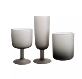 Ins Nordic Retro Smoky Gray Matte Surface Frosted Glass Cup (Option: 3piece set)